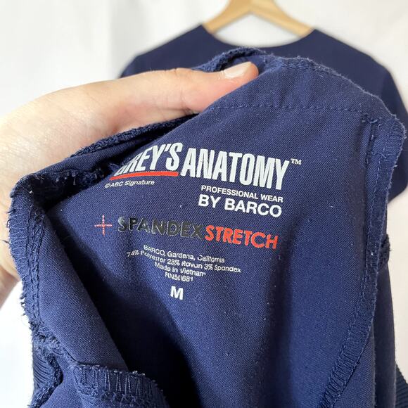 Grey's Anatomy by Barco spandex stretch navy blue scrubs set women's size M - Picture 7 of 7